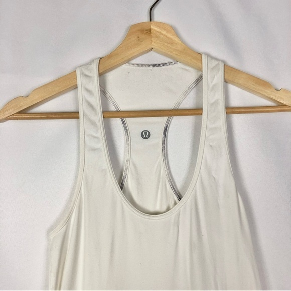 Lululemon White Cool Racerback Fitted Athletic Tank Top 6 - Picture 3 of 4